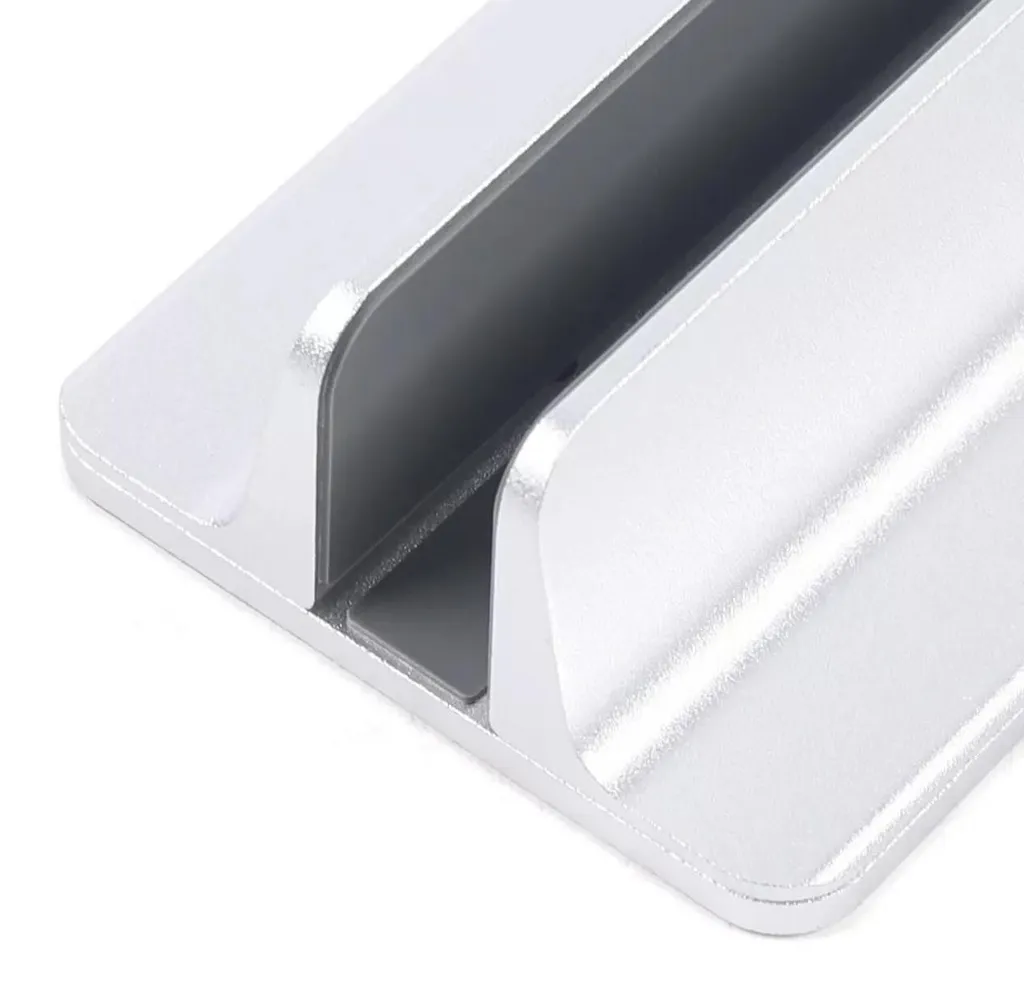 Support Vertical Laptop en Aluminium Argent - Évitez l'Encombrement PC - 3