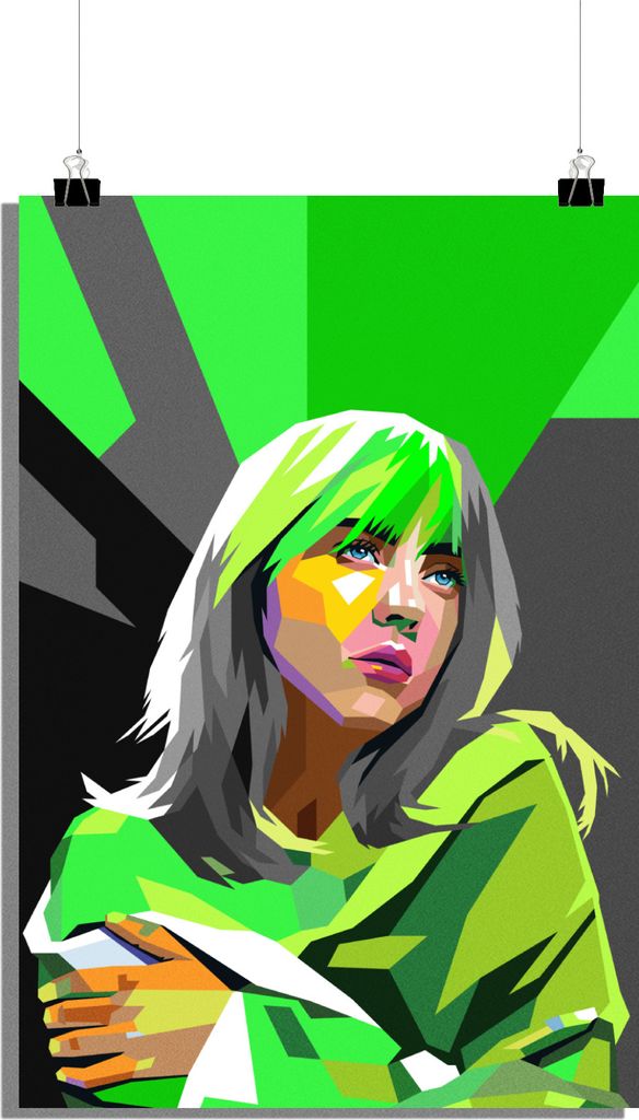 Billie Eilish Poster - Musik Poster - Abstraktes Poster - Pop Art Poster - 61x91cm - Perfekt zum Einrahmen