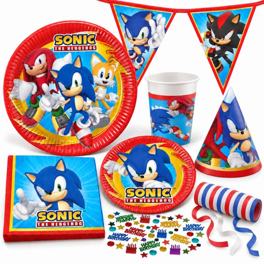 Sonic Partyset zum Kindergeburtstag Geburtstagsdeko Produktbild 