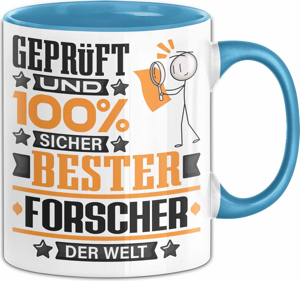Forscher Geschenk Lustiger Spruch für Forscher Geschenkidee Bester Forscher Der Welt (Blau)