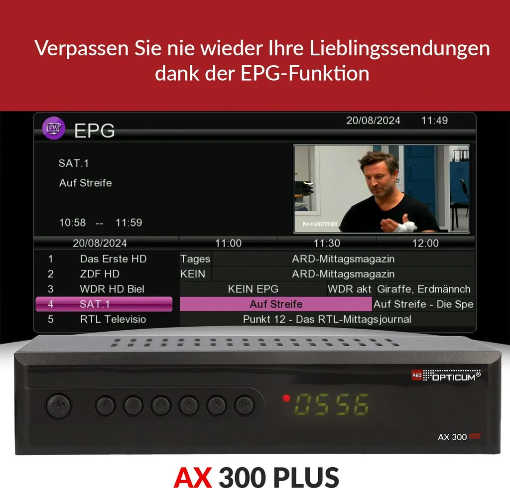 Décodeur Satellite HD Opticum AX300 compact pour chaînes TV gratuites - 12