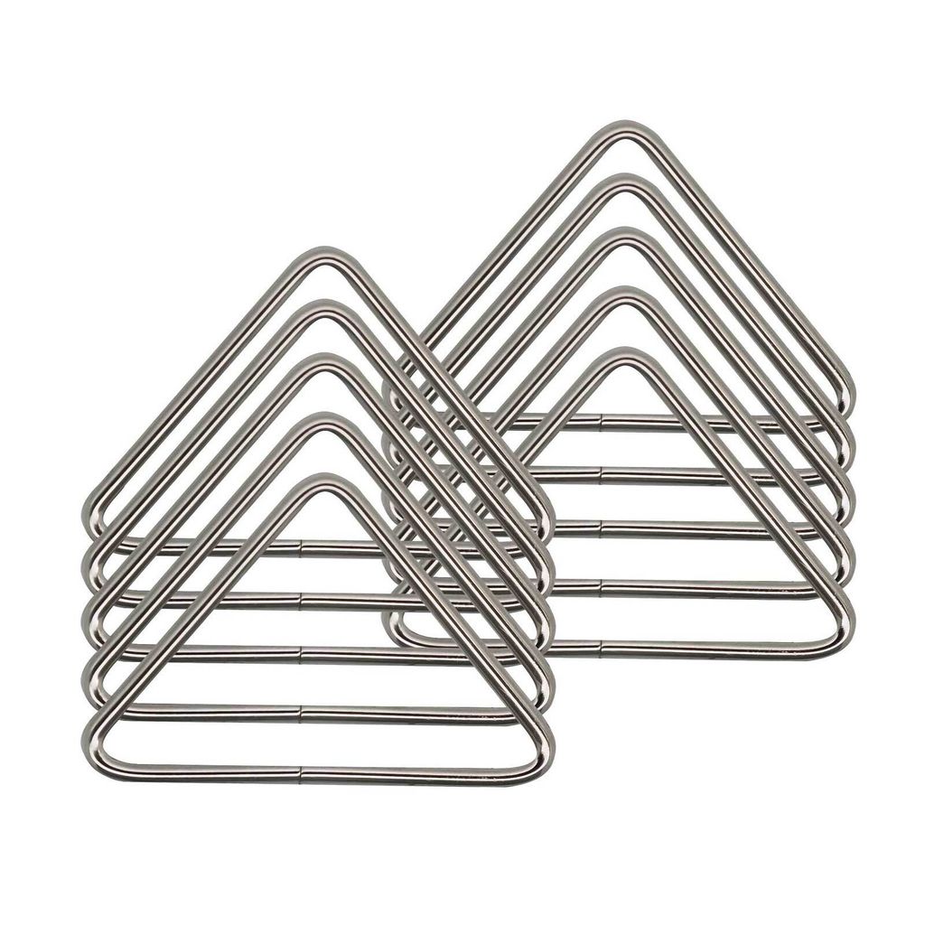 10 Metall Dreiecke Triangeln silbern Ring für Gurtband Gürtel Taschen und mehr