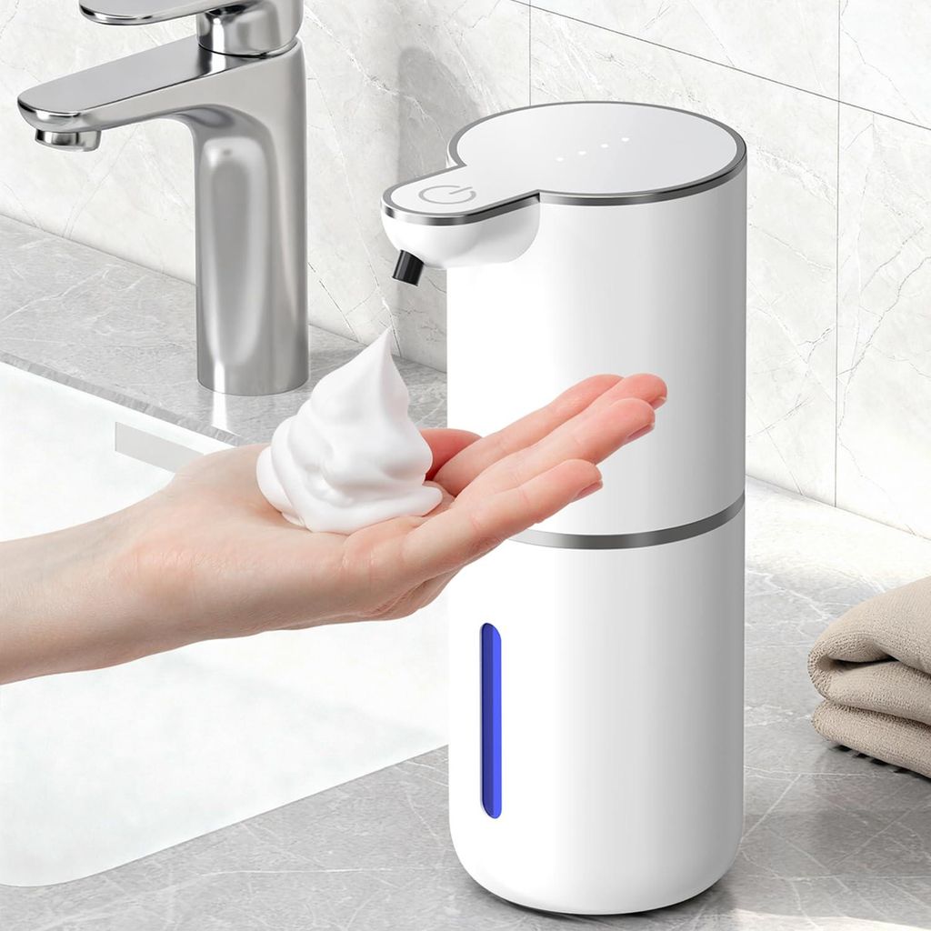 Automatischer Seifenspender, 380 ml, elektrisch, zur Wandmontage, berührungsloser Seifenspender mit Sensor, USB-aufladbar, IPX5 wasserdicht, Schau...