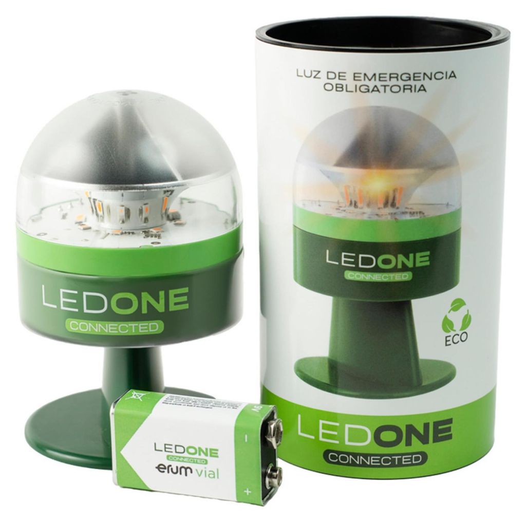 ERUM Vial - LEDONE Connected - Rundumleuchte LED V16 zugelassen von DGT mit obligatorischer Geolokalisierung für 2026 mit SIM-Karte und en Daten b...