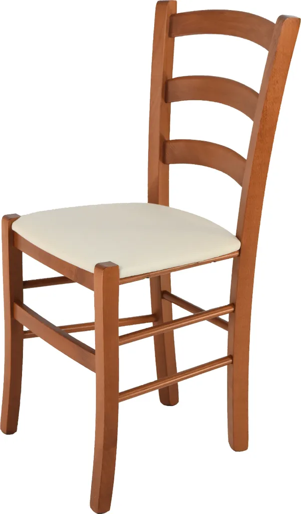 Sedia Elegante Venice Tommychairs - Legno Ciliegio e Seduta Avorio