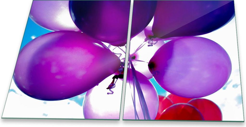 Herdabdeckplatte Glaskeramik 2-Teilig 2x40x52 Abstrakt Violett Abdeckung Spritzschutz