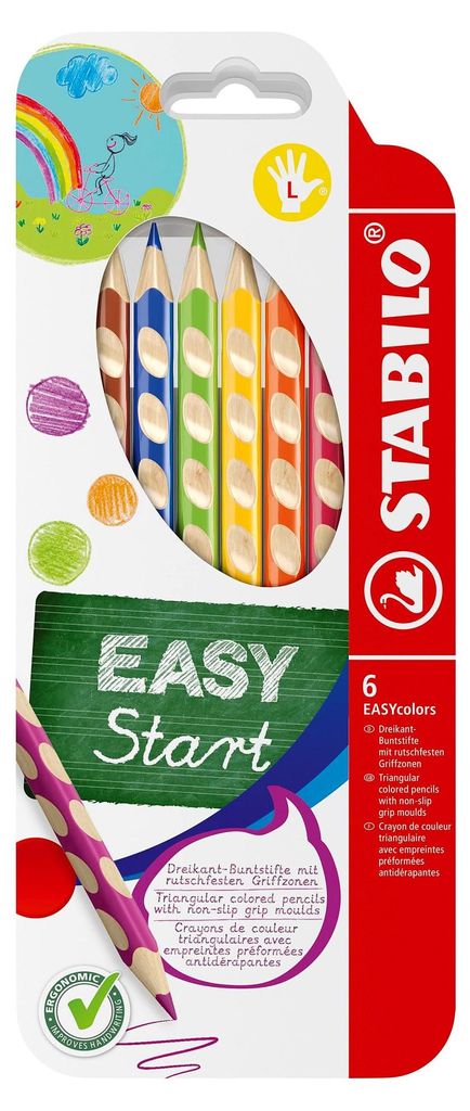STABILO Buntstift Linkshänder EASYcolors 6er Set 6 verschiedene Farben