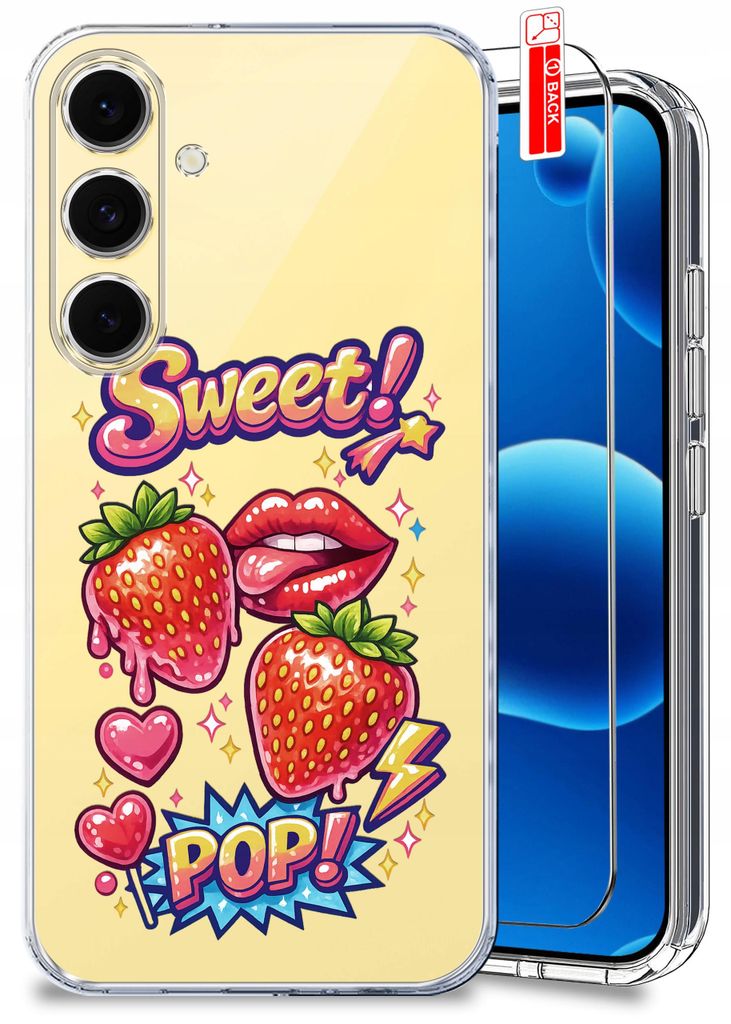 Hülle für Samsung S24 FE – Modische, coole, niedliche und farbenfrohe Designs – Clear Case + Displayschutzglas
