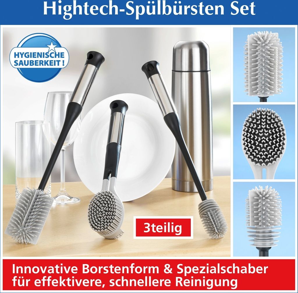 Maximex Spülbürsten-Set Hightech schwarz/grau Kunststoff Produktbild 
