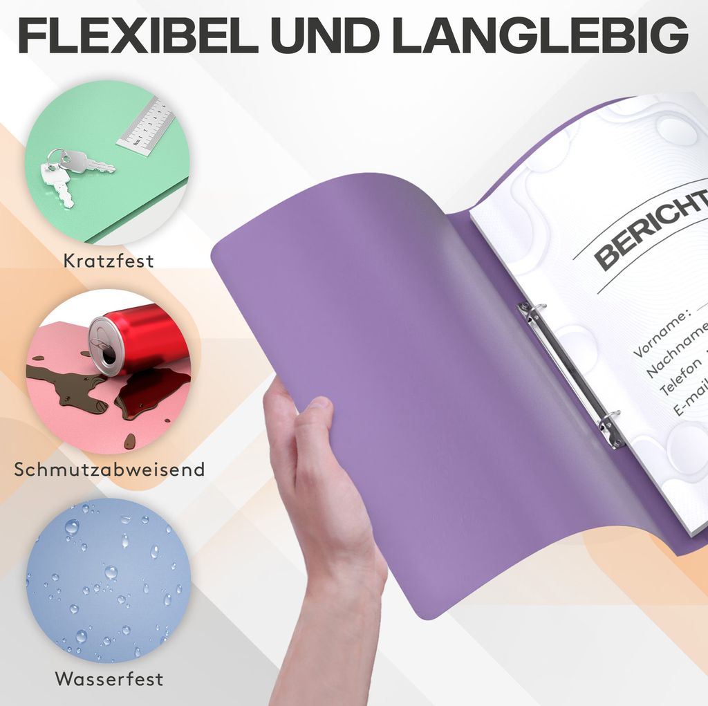 ACROPAQ - 12 x Ringbuch A4 - Ordner schmal, Pastell, Mit 2 Produktbild 5