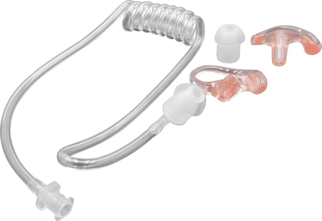 vhbw Security Schallschlauch Ohrhörer, 2x Ohrstöpsel für Headset, Funkgerät - Für linkes und rechtes Ohr, transparent