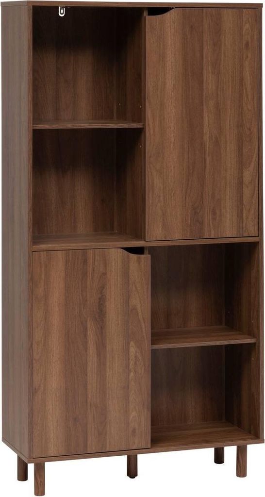 2-türiges bücherregal slidy dunkles holz - 5 five simply smart