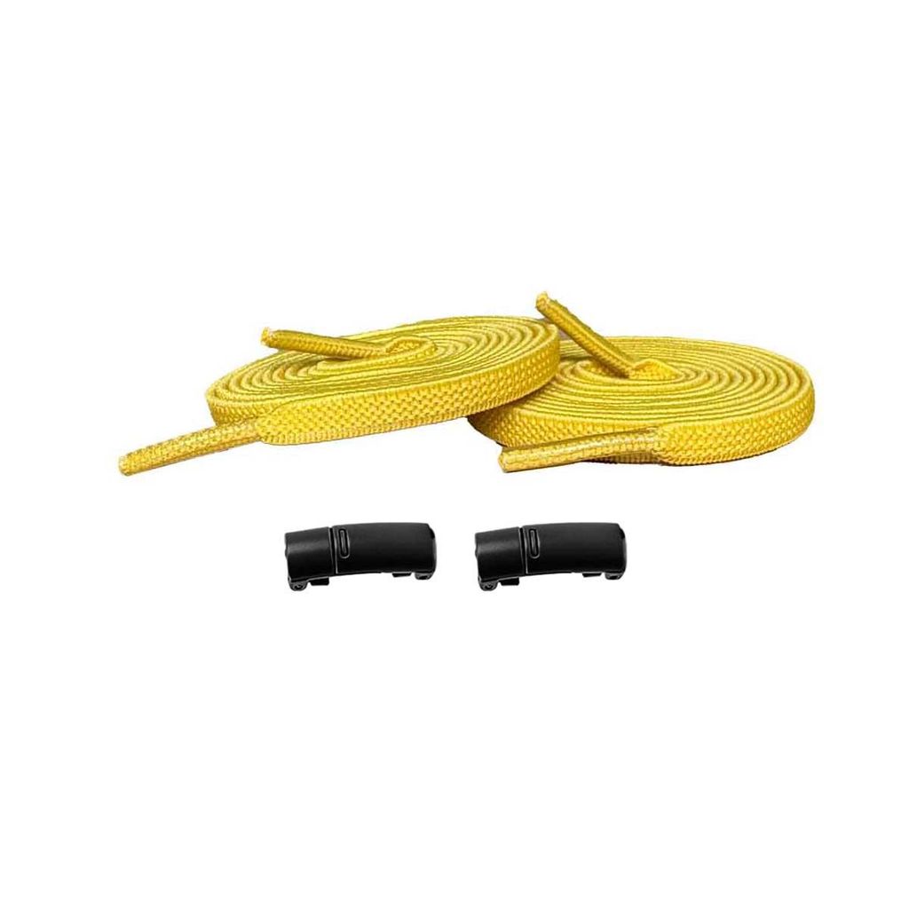 Elastische Schnürsenkel mit Magneten - Schnürsenkel: Gelb | Magnete: Schwarz