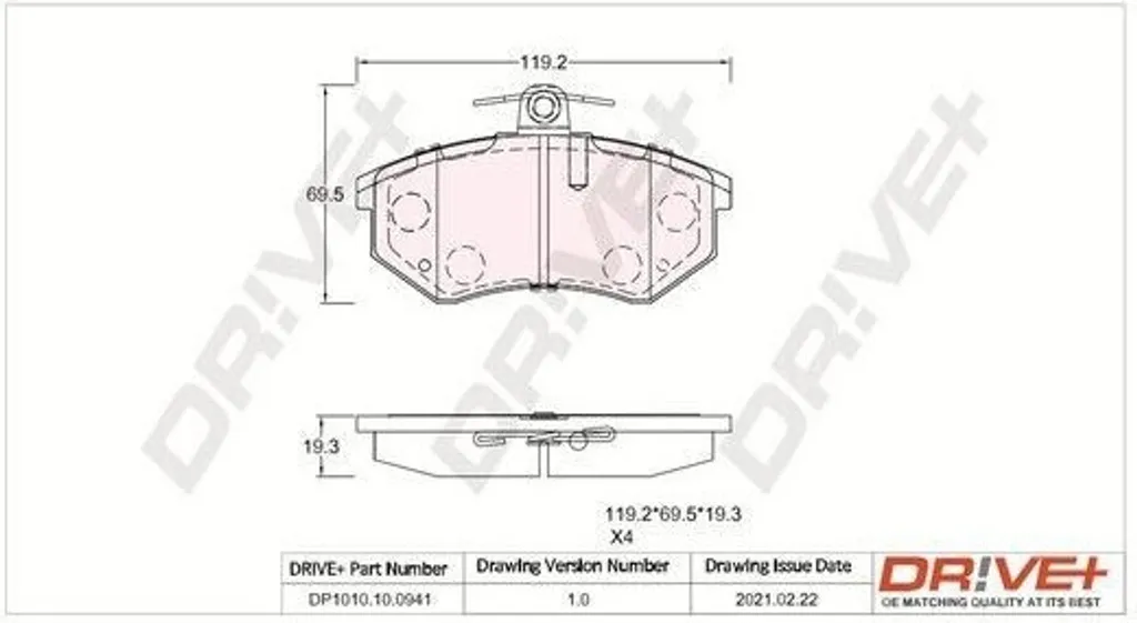 Plaquettes Frein Avant Silencieuses Dr!ve+ Golf III Vento OE 357698151