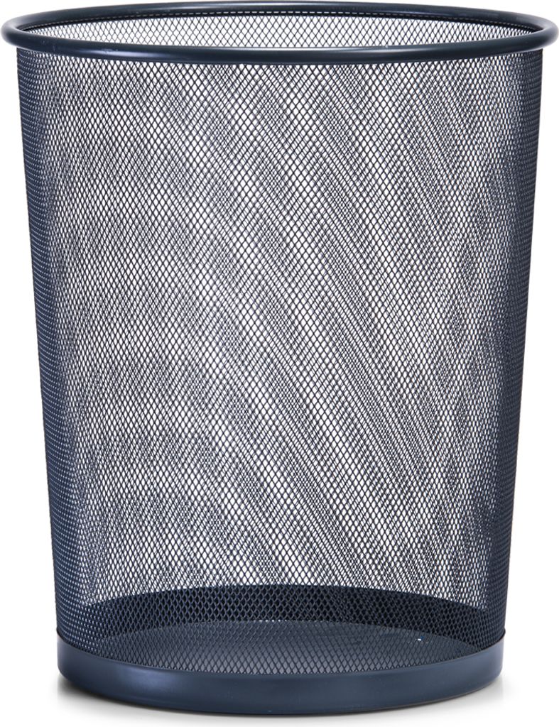 Papierkorb Mülleimer für Büro, Bad, Jugendzimmer & Kinderzimmer 23,5 Liter, Ø29,5 x 35 cm, Metallgeflecht, rund, anthrazit