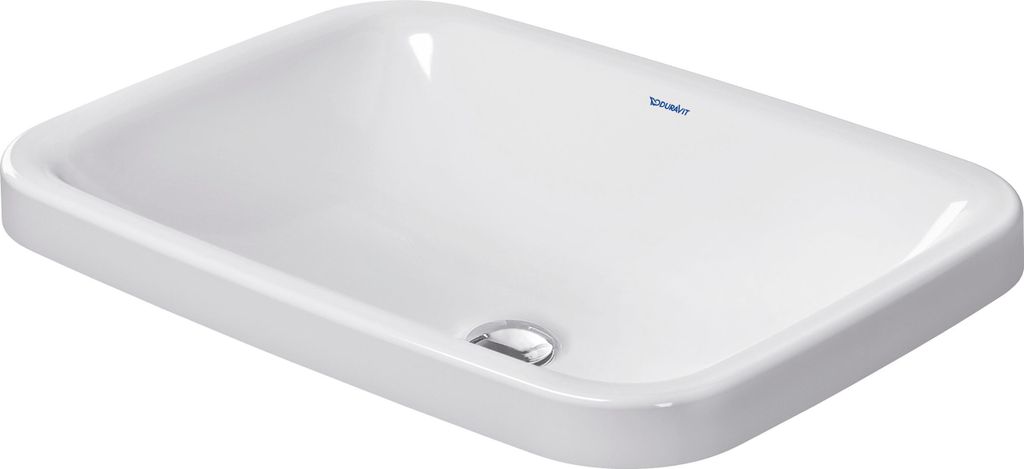 Duravit Einbauwaschtisch DURASTYLE ohne Überlauf, Hahnlochbank, 600 x 430 mm, ohne Hahnloch weiß
