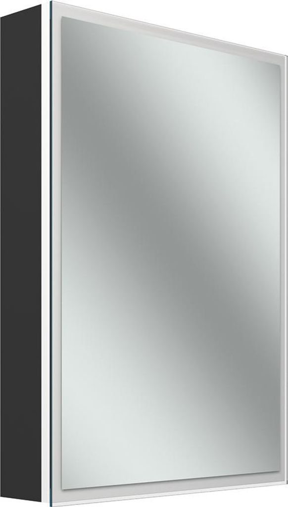 Schneider GLOW D2W Spiegelschrank, eine Tür 50cm, Anschlag links, 513x136x736mm, rundum Beleuchtung, Dim2Warm, 218.052.01.44