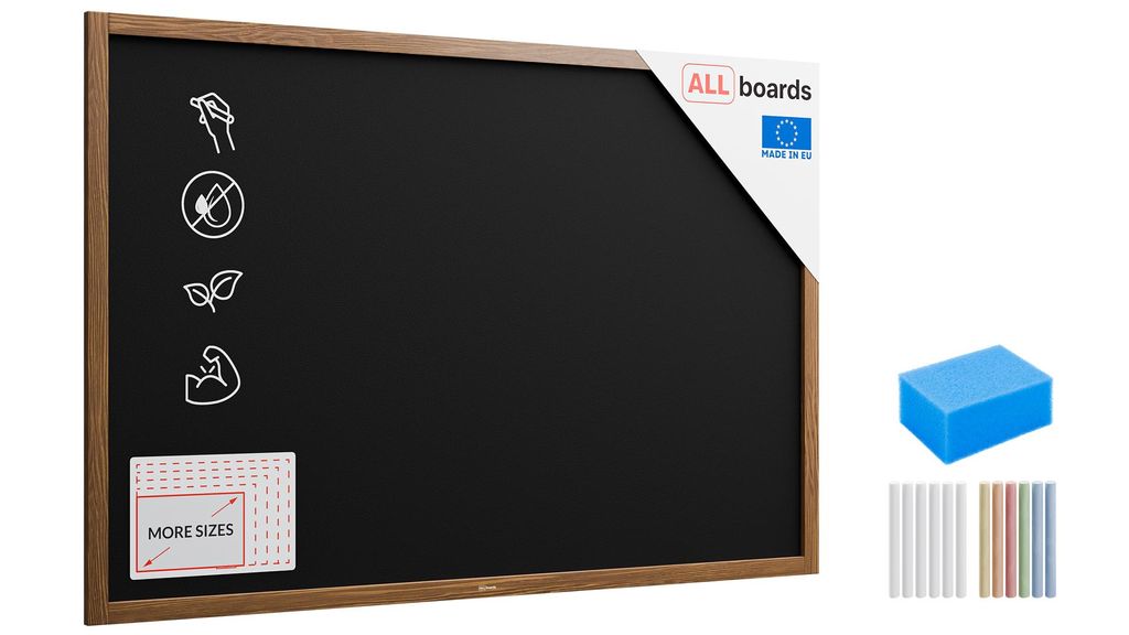 Lavagna nera da gesso in cornice di legno 150x100 cm Immagine del prodotto 