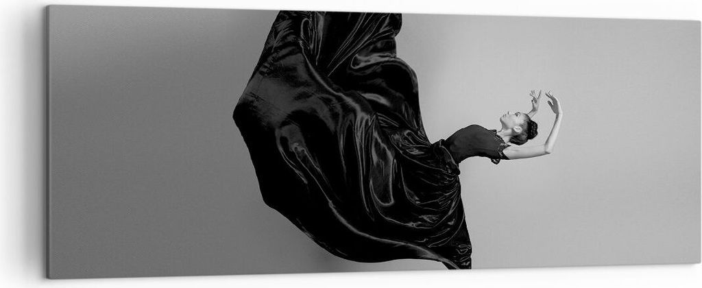 Bild auf Leinwand - Leinwandbild - Einteilig - Tanz Schwarz Kleid - 140x50cm - Wand Bild - Wanddeko - Wandbilder - Leinwanddruck - Bilder - Wanddek...