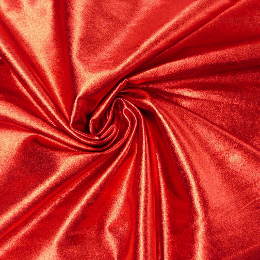 Metallic-Stoff Meterware Foliendruck mit Stretch rot 1,5m