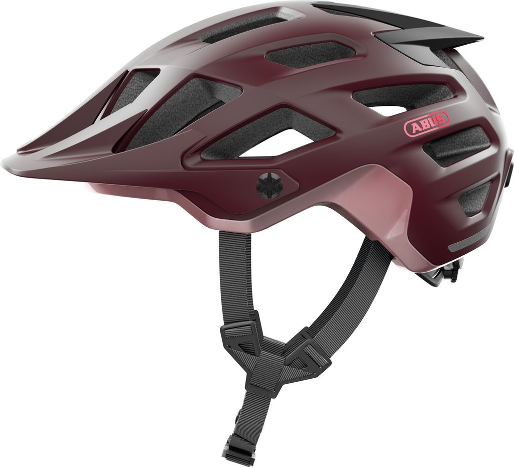 ABUS MTB-Helm Moventor 2.0 - komfortabler Fahrradhelm fürs Gelände - All-Mountain-Helm - für Damen und Herren - Dunkelrot, Größe S (51-55 cm)