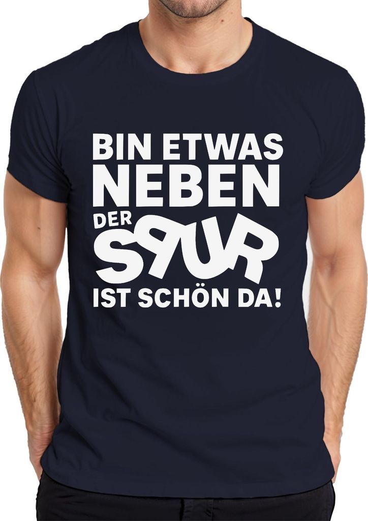 Bin etwas neben der Spur ist schön da lustig sarkastisch party Herren T-Shirt, Navy, XL