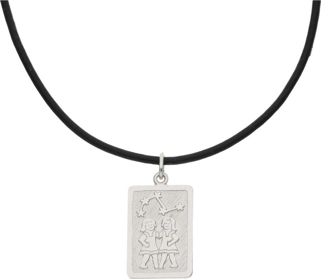 JuwelmaLux Sternzeichen Anhänger mit Lederkette 925/000 Sterling Silber Zwilling JL14-05-0053