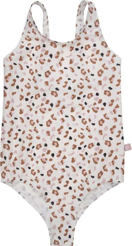 Swim Essentials UV Badeanzug, für Mädchen weiß/khaki Leoparden Muster 134/140