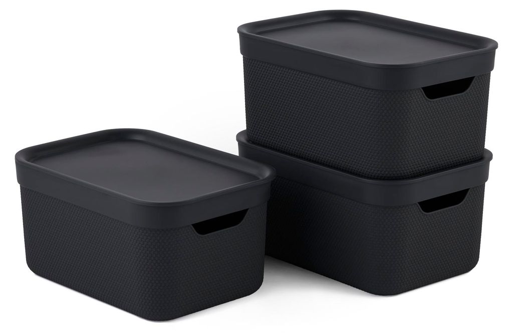 Rotho Aufbewahrungsboxen mit Deckel A5 Jive - 3er-Set Produktbild 