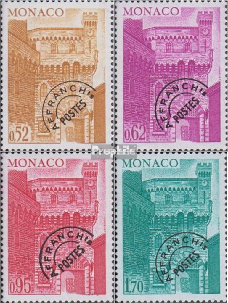 Briefmarken Monaco 1976 Mi 1232-1235 (kompl.Ausg.) postfrisch Freimarken: Uhrturm