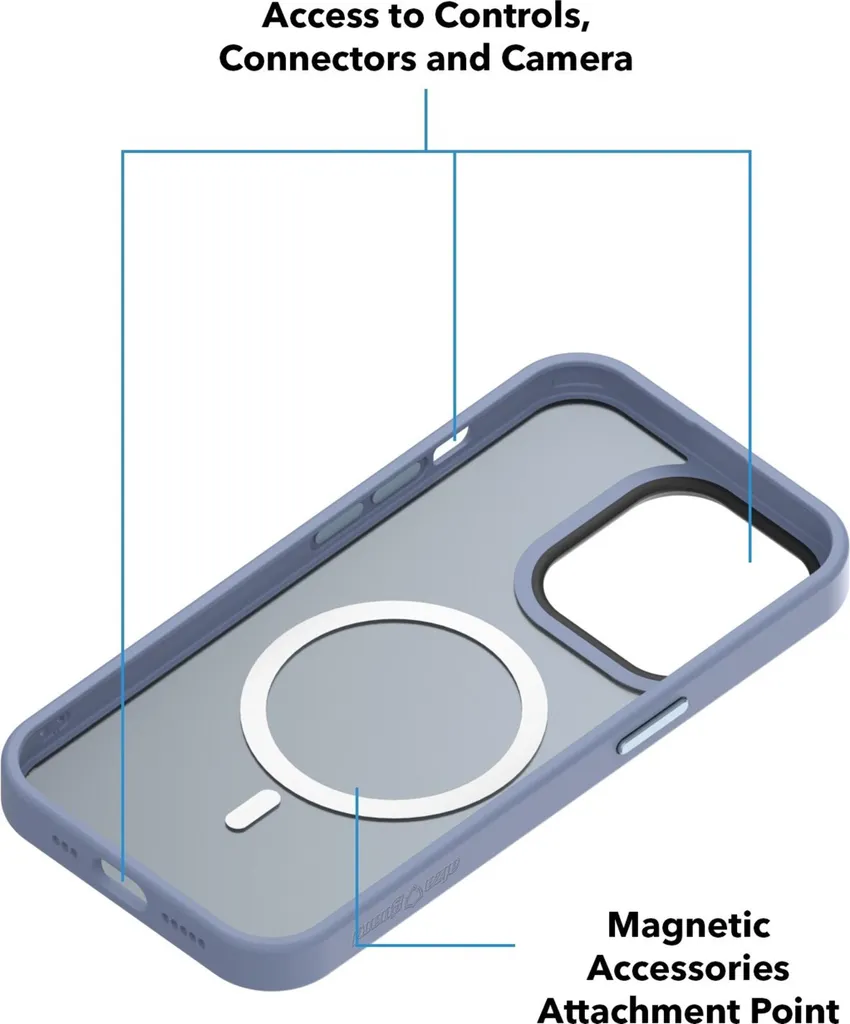 Coque AlzaGuard Matte pour iPhone 15 Pro compatible MagSafe Bleu Clair