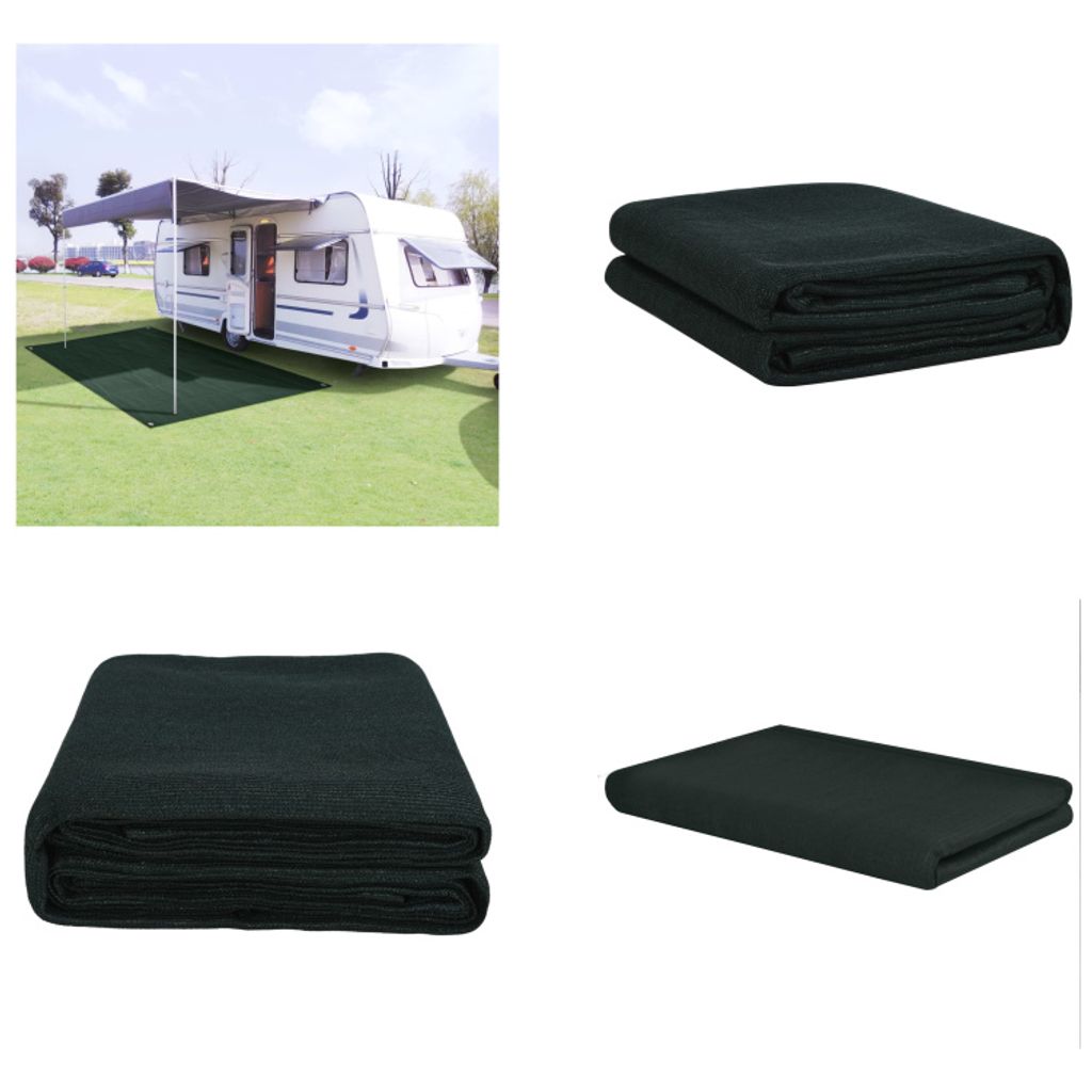 vidaXL Zeltteppich 400x400 cm Dunkelgrün HDPE - Zeltteppich - Zeltteppiche - Terrassenteppich - Campingteppich