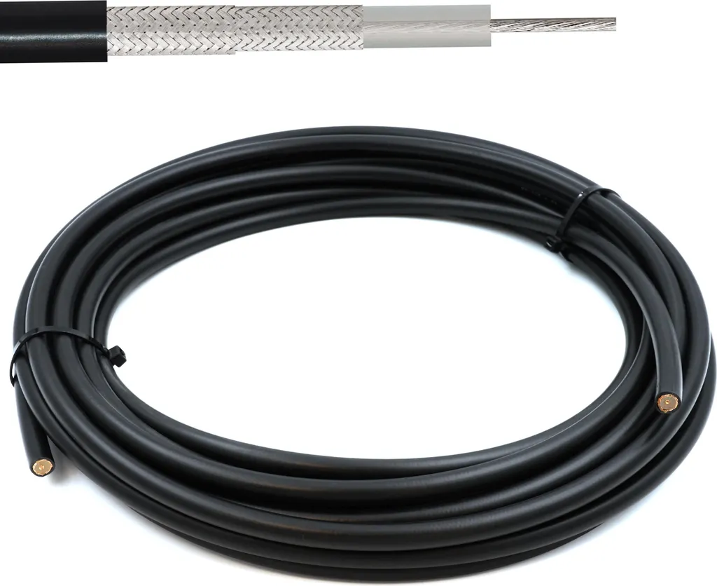 Cavo coassiale RG214 25m - Cavo antenna 50 Ohm per connettore SMA BNC TNC PL259 UHF N - RG214U Cavo in rame argentato 10,8 mm - Radio CB Radio HAM Router 4G 5G - Italy