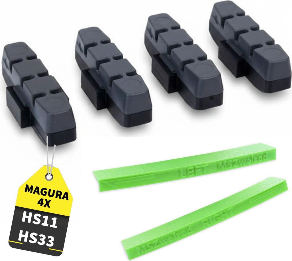 2 Paar Magura Bremsbelag schwarz + MSZweirad V-Brake Tool