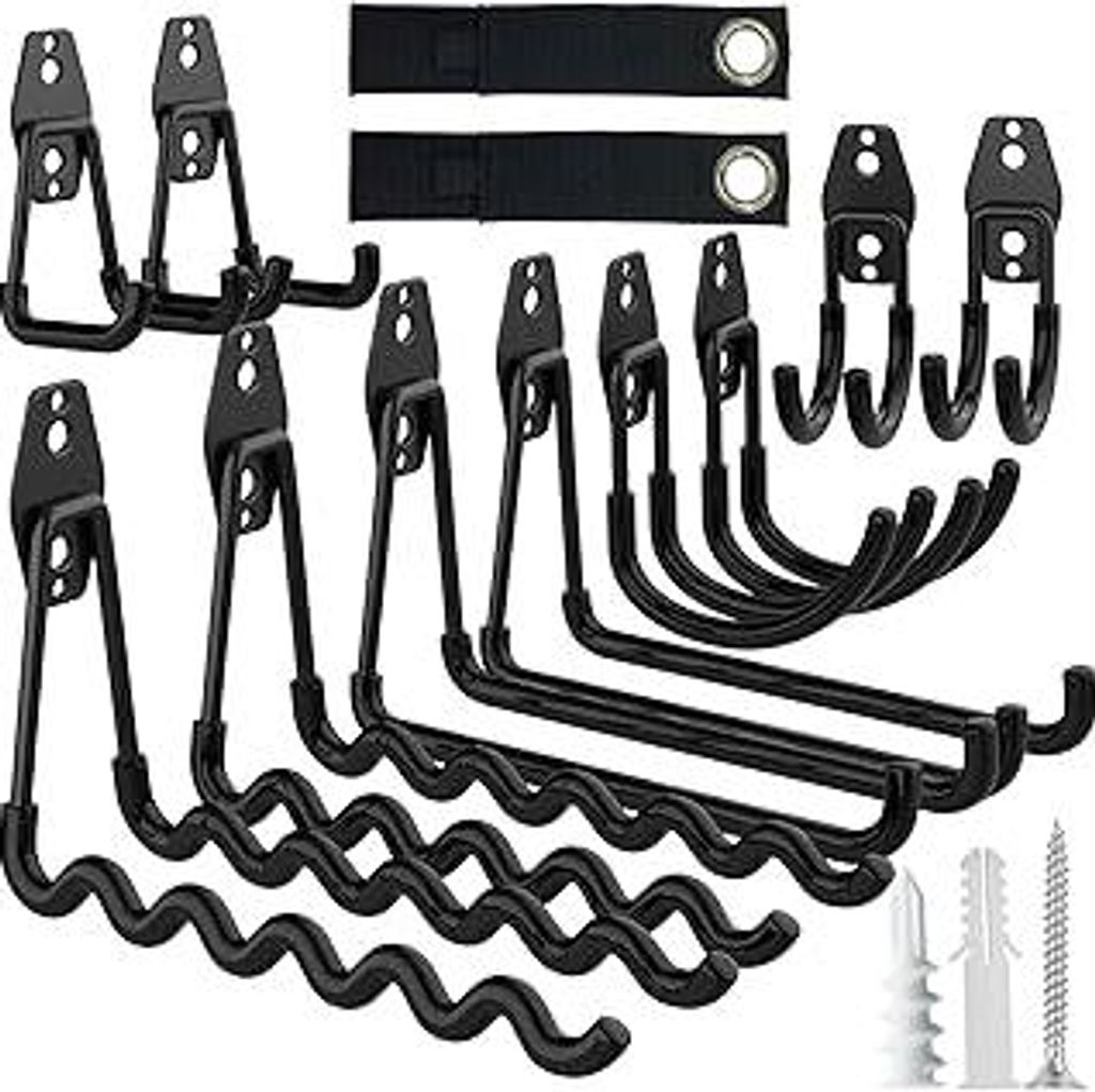 HSTMYFS Schwerlast Wandhaken (12er Set) – Haken für Garage, Werkstatt & Garten – Robuster Gerätehalter für Fahrräder, Leitern, Werkzeuge, G...