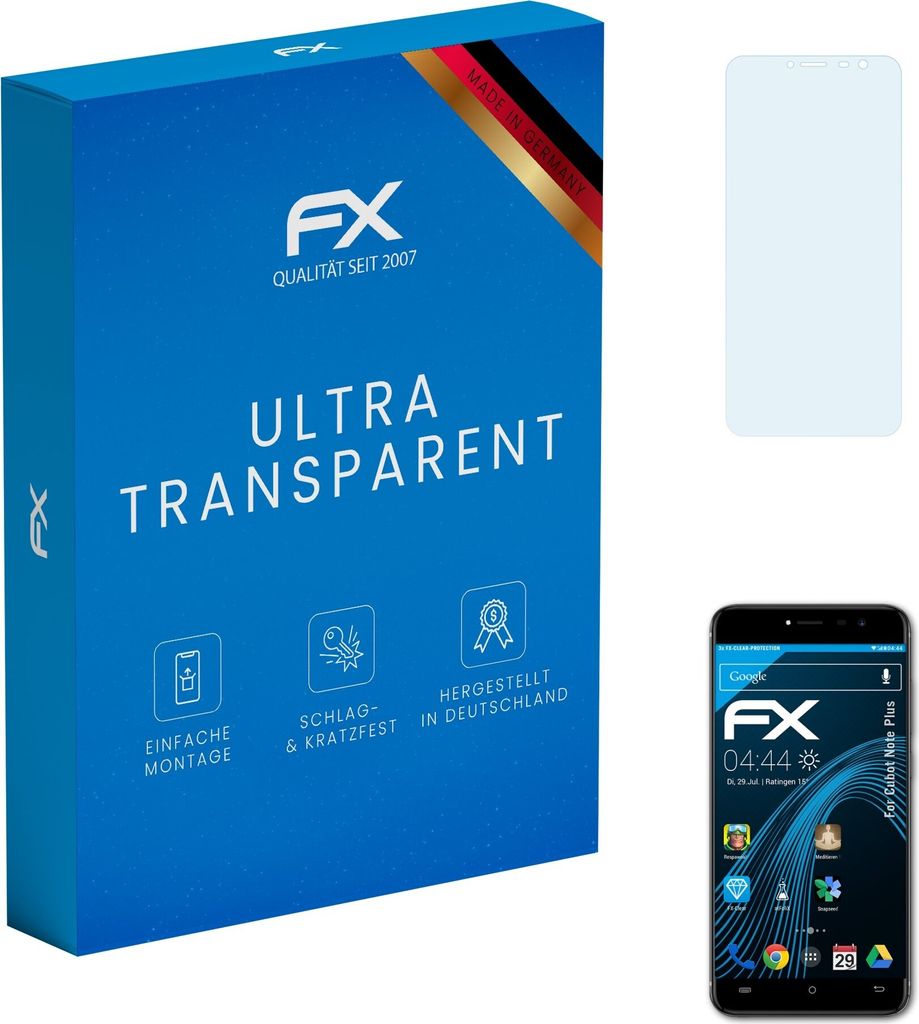 atFoliX FX-Clear 3x Schutzfolie kompatibel mit Cubot Note Plus Displayschutzfolie