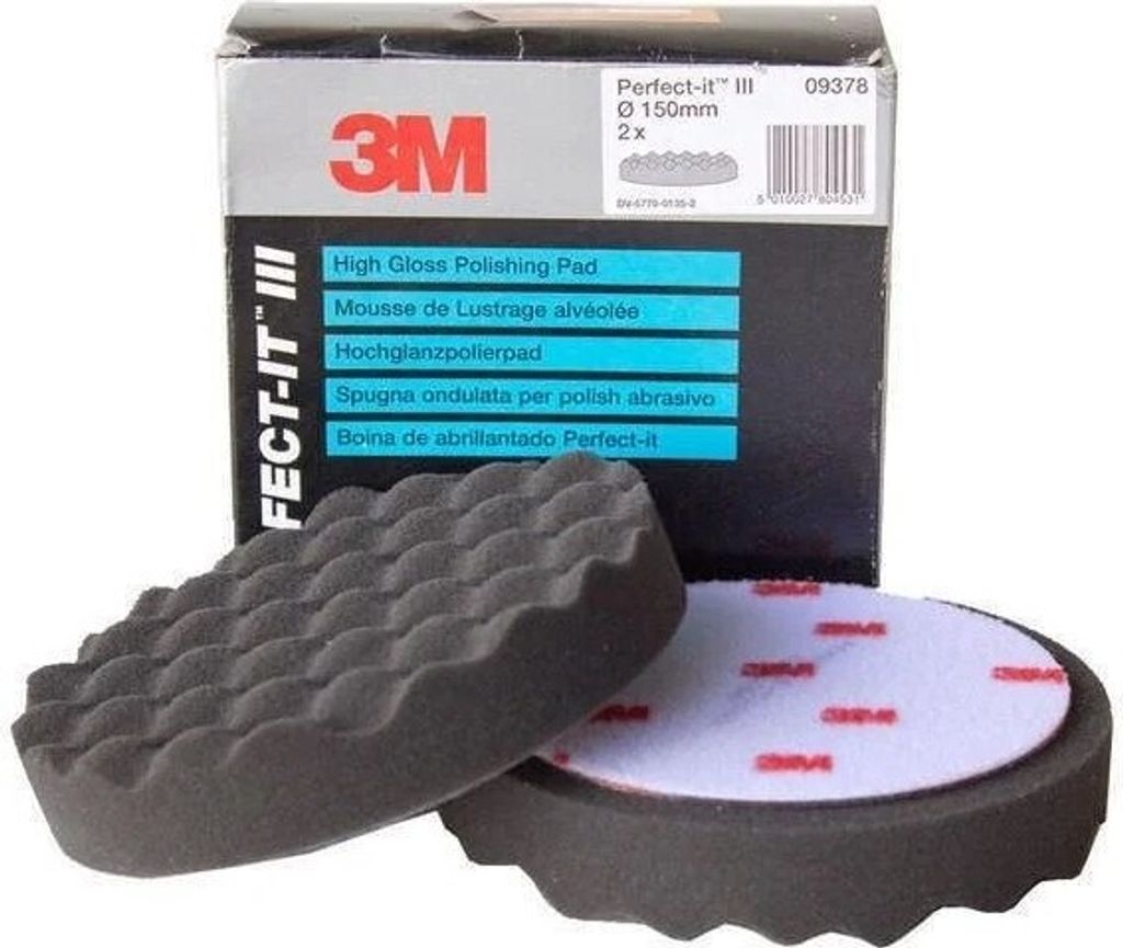 2x 3M™ Perfect-It™ Hochglanzpolierpad, genoppt, Schwarz, Produktbild 