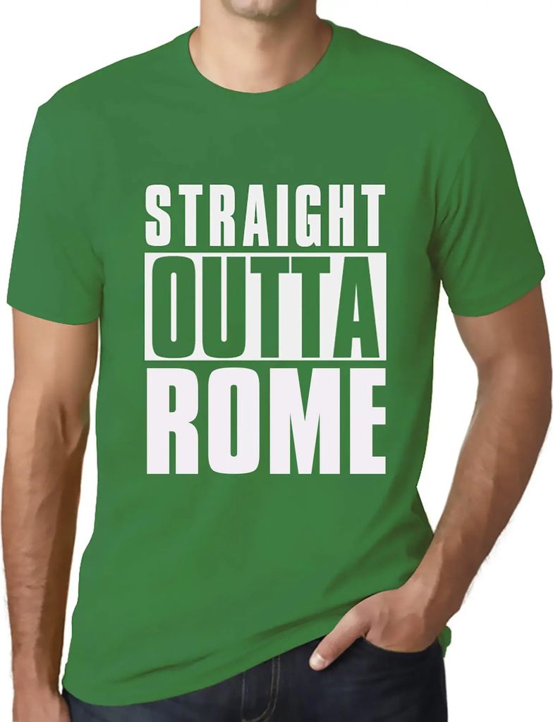 Herren Grafik T-Shirt Direkt aus Rom – Straight Outta Rome – Öko-Verantwortlich Vintage Jahrgang Kurzarm Lustige Druck Geburtstag Geschenk Mann