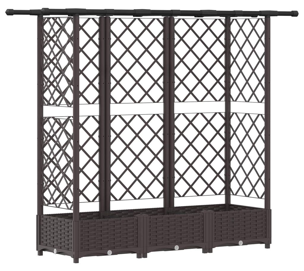 vidaXL Hochbeet mit Rankgitter und Dach Braun 164 x 40 x 123 cm PP