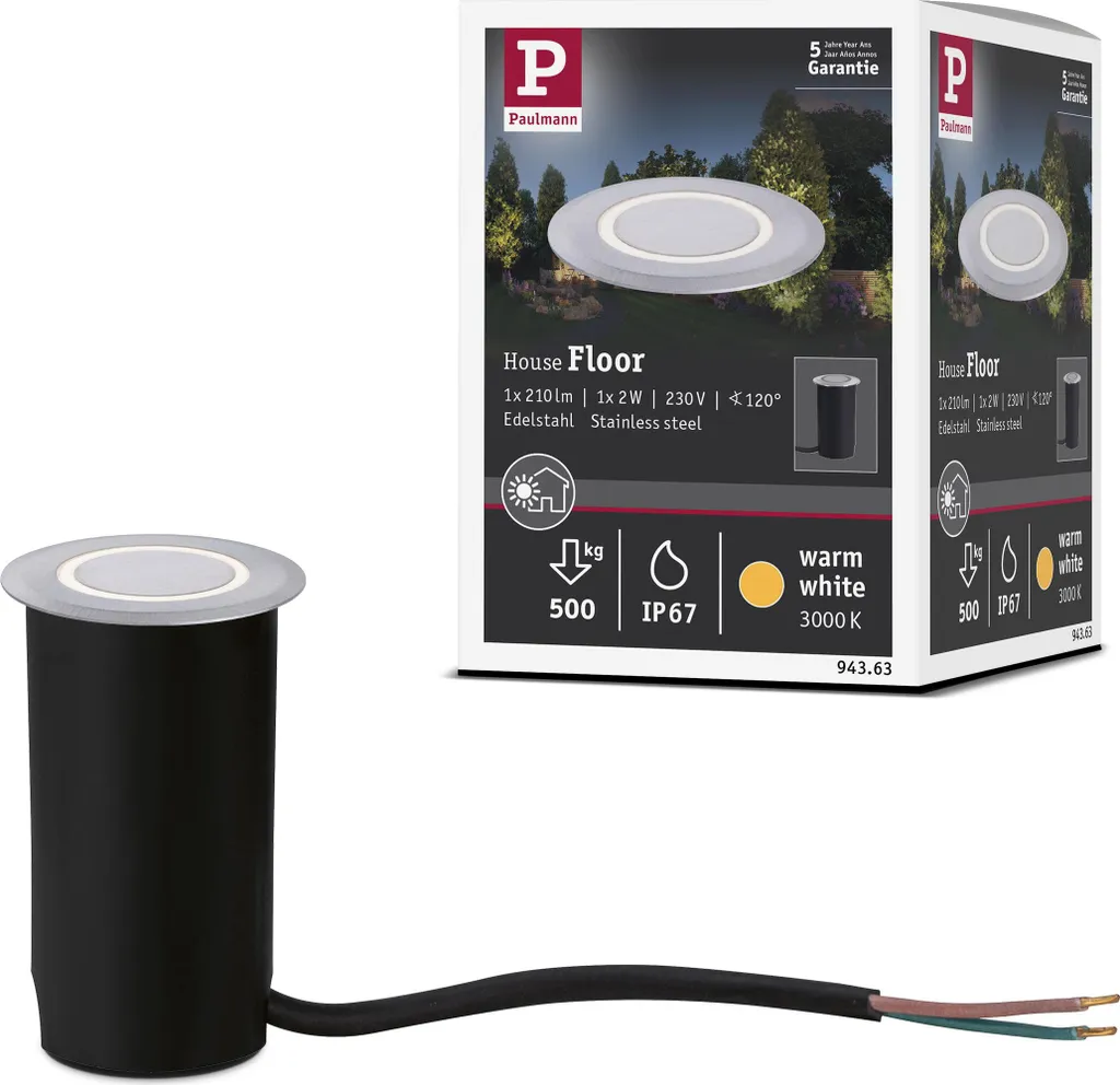 Paulmann House Lampada da incasso a pavimento a LED Bianco caldo