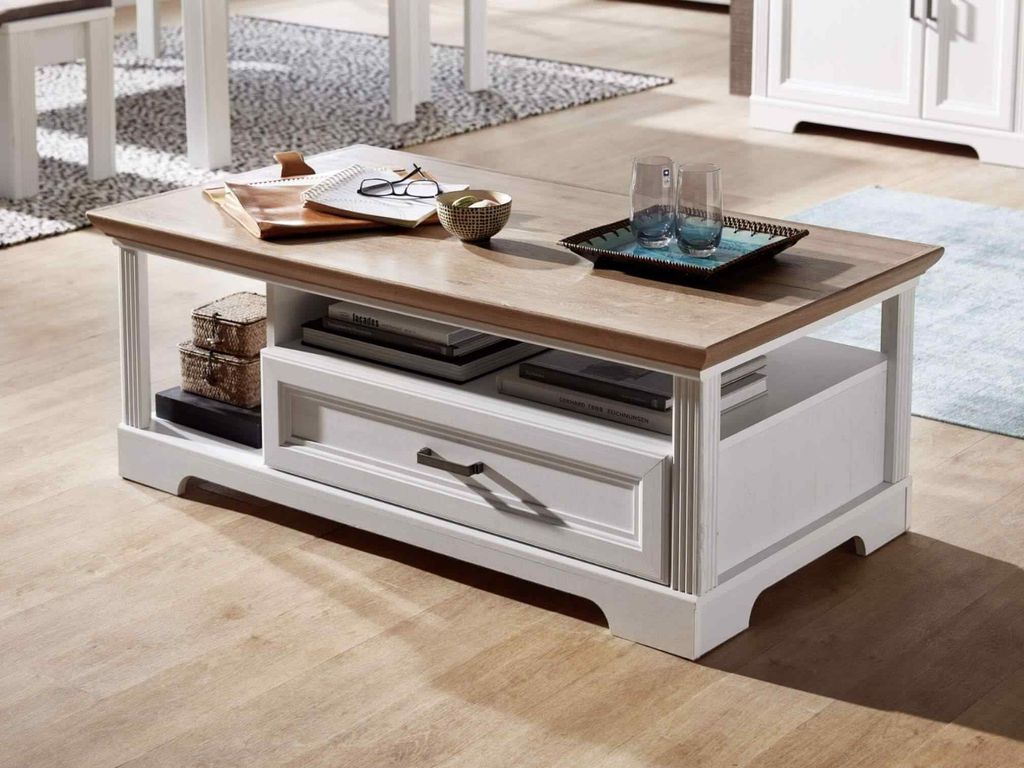 Couchtisch Florenz Pinie / Absetzung Artisan Eiche Nb., (BxHxT) 120x45x67 cm