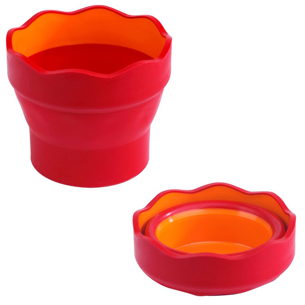 FABER-CASTELL Wasserbecher CLIC & GO, rot Produktbild 
