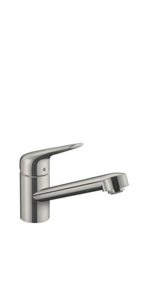 Hansgrohe Focus M42 Armatur Wasserhahn Einhebel-Küchenmischer 100, 1jet Edelstahl Finish - inkl.