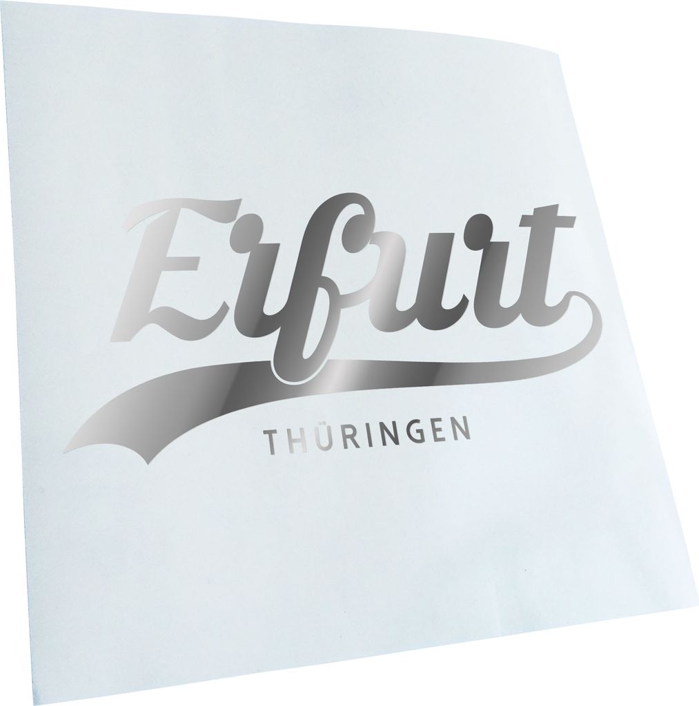Kiwistar - Autoaufkleber - Erfurt Thüringen - Chrom - 60x27cm - Aufkleber für Auto, Laptop, Fahrrad, LKW, Motorrad mehrfarbig JDM Decal Racing
