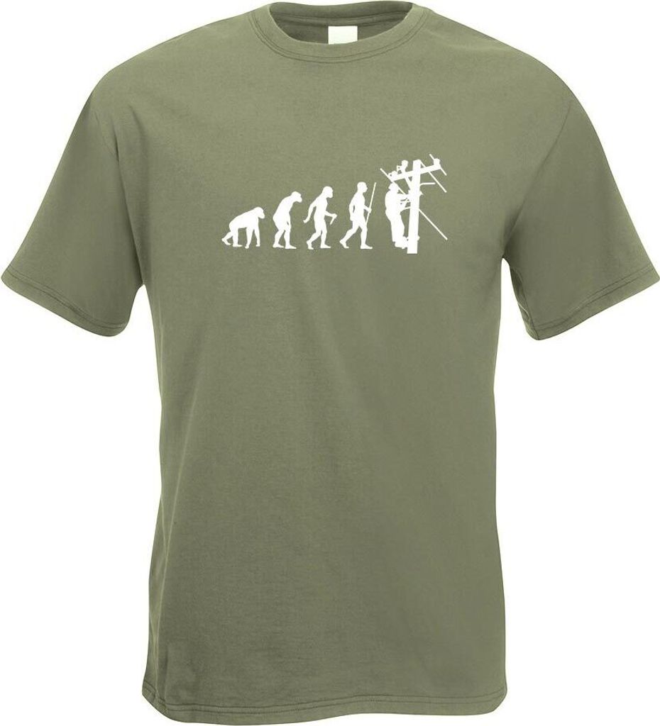 Kiwistar - T-Shirt - Olive - Kletterer Klettern Evolution Motiv Bedruckt Funshirt Design Print - mit Motiv Bedruckt - Funshirt Design - Sport - Fre...