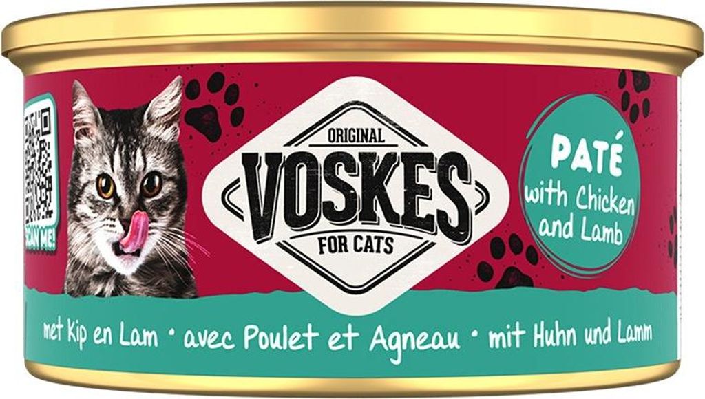 Voskes Katzen Nassfutter Huhn & Lamm Paté 85g