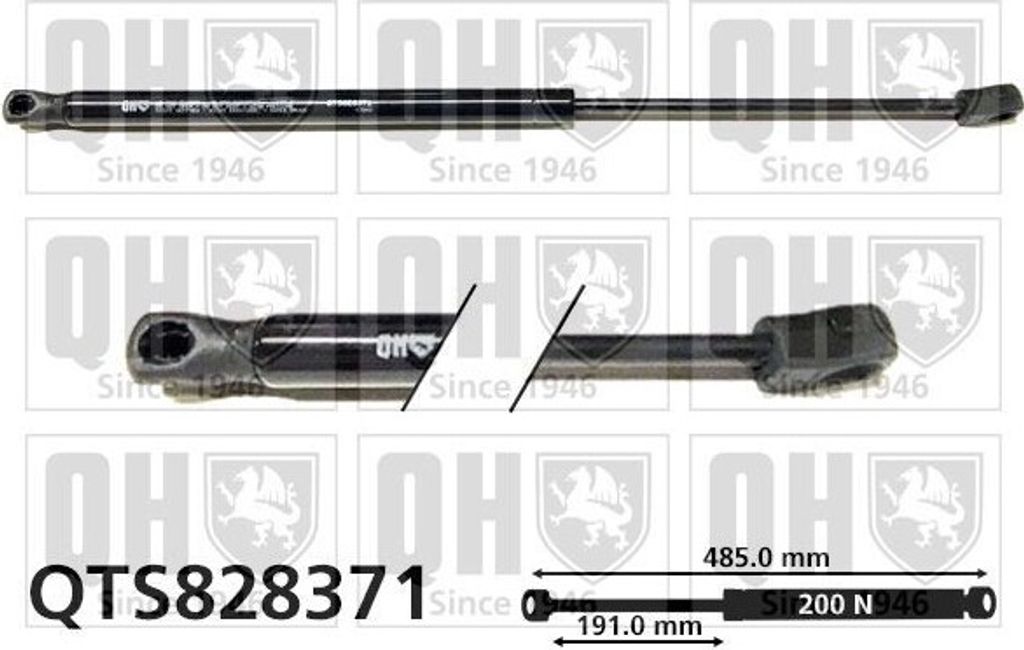 QUINTON HAZELL Gasfeder Heckscheibe Gasdruckfeder QTS828371 für FORD KUGA I 485mm