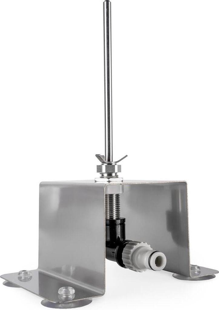 A product shot of a bottle rinser on a white background.