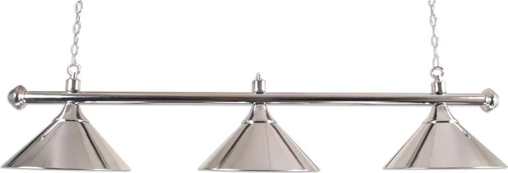 Lampadario Biliardo 150cm Cromo | 3 Luci Professionale per Sala Giochi