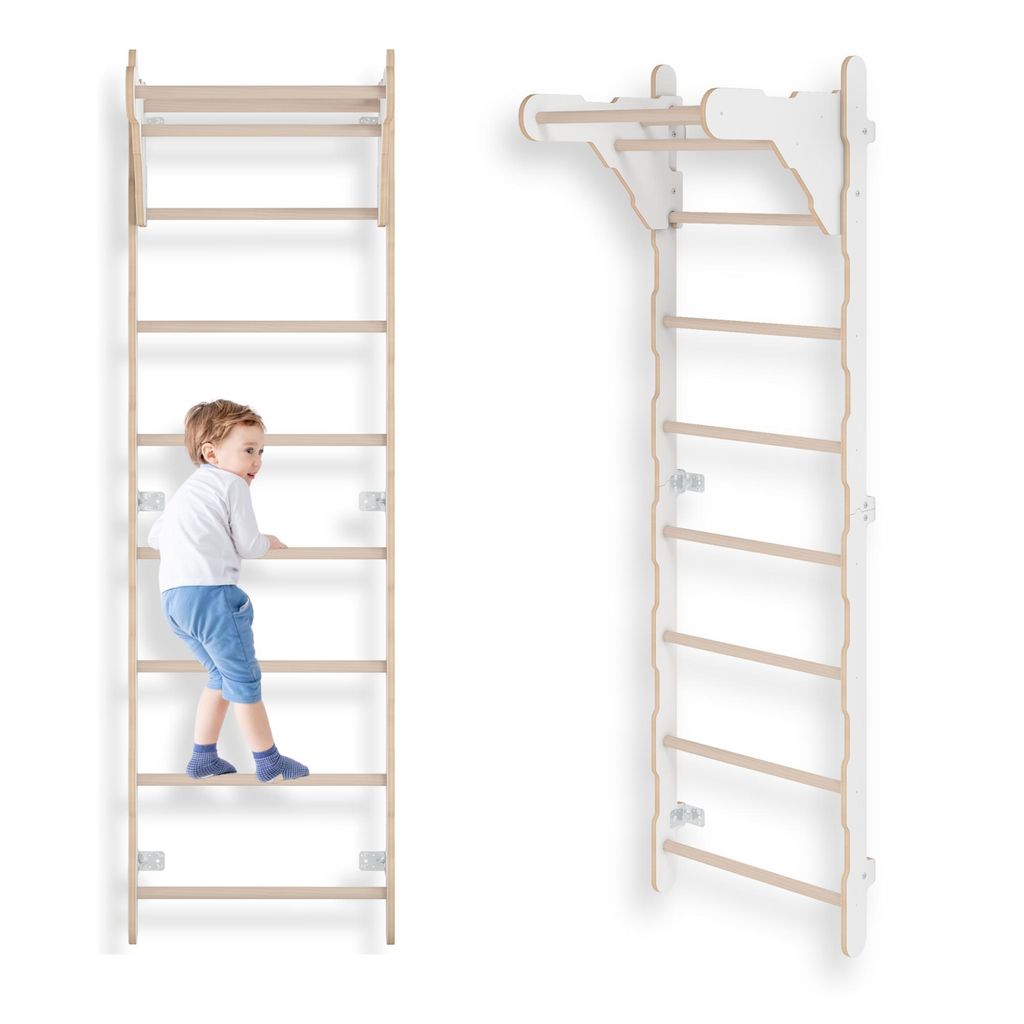 MAMOI Klettergerüst Indoor, Sprossenwand für kinderzimmer, Turnringe kinder für klettern, Kletterwand und spielgeräte